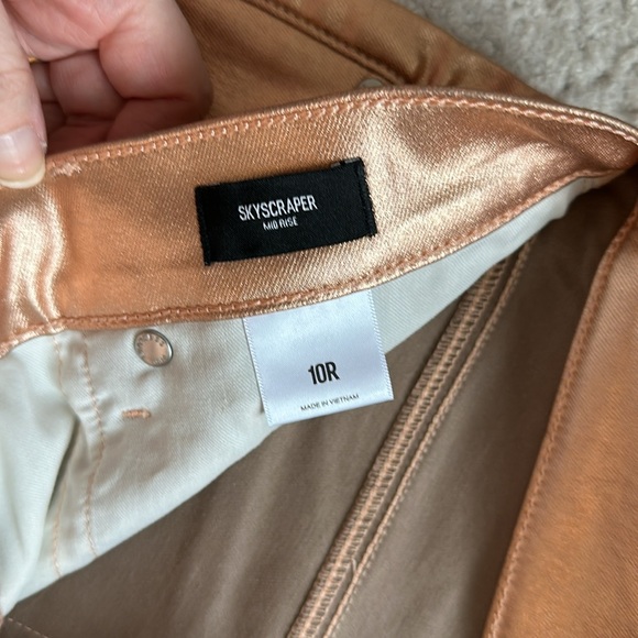 NWT. Express metallic rose gold skyscraper pants. - Picture 3 of 7